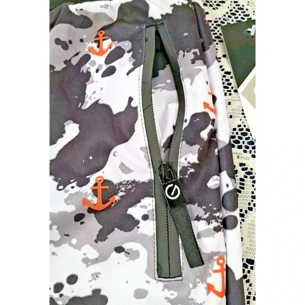 G-net Board Shorts Men's Size 3XL Black Geometric Print Pockets Unlined‎ New